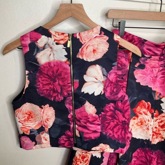 Eliza J Floral Crop Top and Skirt Set - Picture 6 of 14
